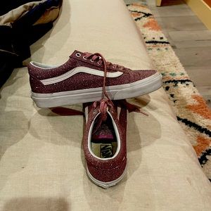 VANS pink sparkly. Size 8.5 women. Worn lightly.